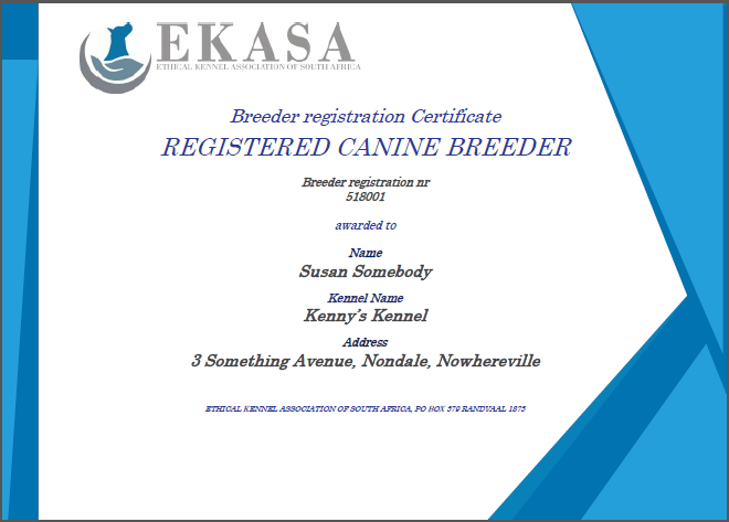 Registered breeder template